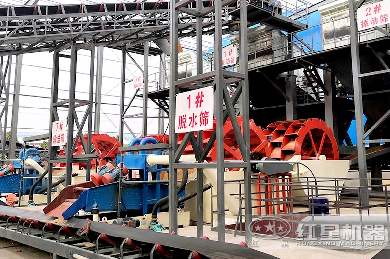 時(shí)產(chǎn)160噸洗沙機(jī)搭配脫水篩現(xiàn)場